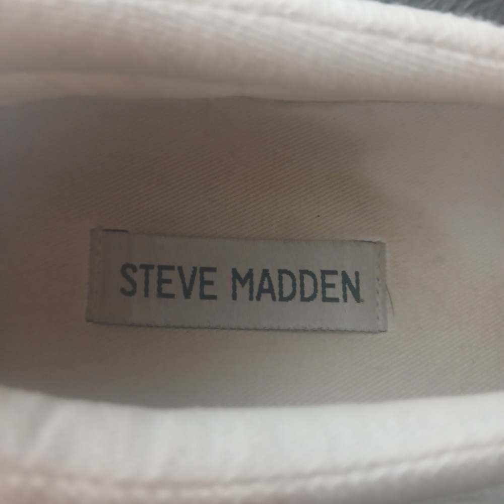 Steve Madden Gills-C Slip On Sneakers 9M White Canvas Platform Casual Shoes - Picture 5 of 10